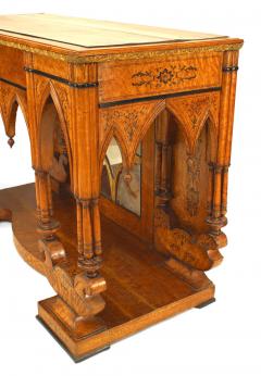 French Charles X Birds Eye Maple Mirrored Console Table - 4626136