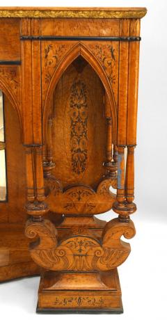 French Charles X Birds Eye Maple Mirrored Console Table - 4626137