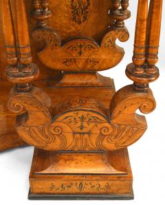 French Charles X Birds Eye Maple Mirrored Console Table - 4626140