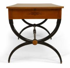 French Charles X Maple Cross Leg Table Desk - 1429108