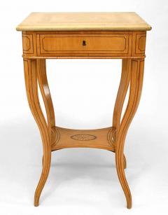French Charles X Maple and Marble End Table - 1437507