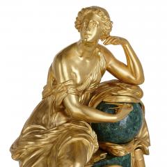 French Charles X malachite and gilt bronze figurative clock - 3970826