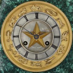 French Charles X malachite lapis lazuli and gilt bronze figurative clock - 3392429