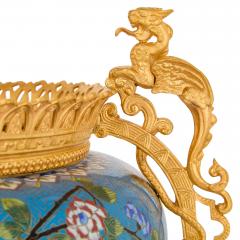 French Chinoiserie Style Cloisonn Enamel and Ormolu Jardini re - 4663058