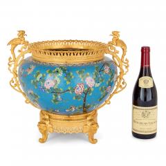 French Chinoiserie Style Cloisonn Enamel and Ormolu Jardini re - 4663064