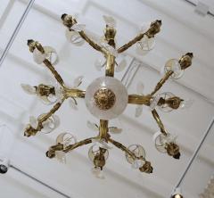 French Circa 1900 Bronze and Oversized Quartz Crystal Chandelier - 4627765
