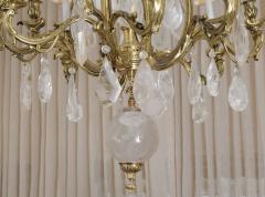French Circa 1900 Bronze and Oversized Quartz Crystal Chandelier - 4627803