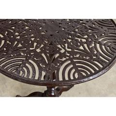 French Circa 1900 Cast Iron Garden Table in New Powder coat - 4663648