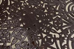 French Circa 1900 Cast Iron Garden Table in New Powder coat - 4663657