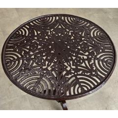 French Circa 1900 Cast Iron Garden Table in New Powder coat - 4663682