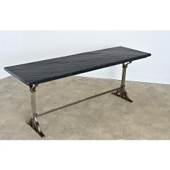French Circa 1920 Slate and Iron Console Table - 4690425
