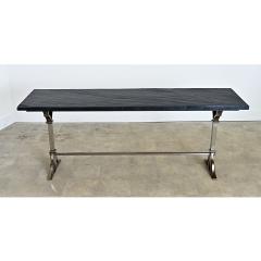 French Circa 1920 Slate and Iron Console Table - 4690427