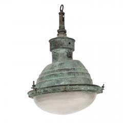 French Copper and Glass Art Deco Pendant Fixture - 3411013