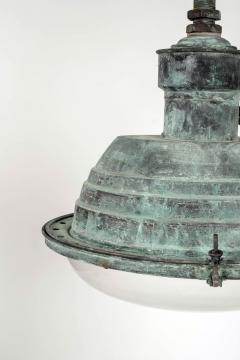 French Copper and Glass Art Deco Pendant Fixture - 3411018