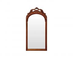 French Country Style Walnut Craved Small Console Mirror with Antiqued Glass - 3804616