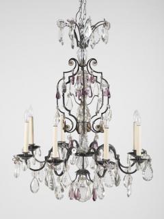 French Crystal Wrought Iron Chandelier - 2117456
