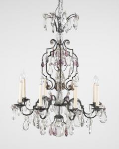 French Crystal Wrought Iron Chandelier - 2117457