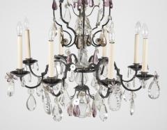 French Crystal Wrought Iron Chandelier - 2117458