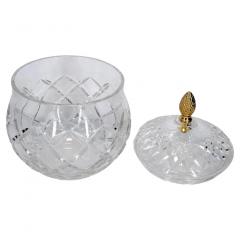 French Cut Crystal Brass Covered Finial Serving Piece - 2782111