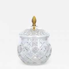 French Cut Crystal Brass Covered Finial Serving Piece - 2791298