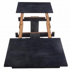 French Dark Cerused Oak Table or Desk C 1940 - 4730387