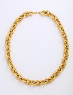 French Deco 18k Gold Link Necklace - 2158627