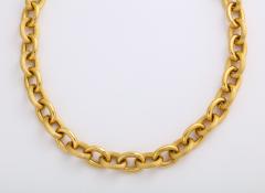 French Deco 18k Gold Link Necklace - 2158628