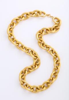 French Deco 18k Gold Link Necklace - 2158629