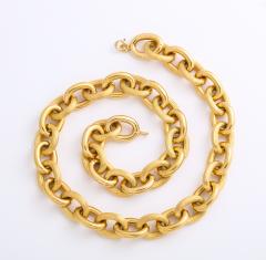 French Deco 18k Gold Link Necklace - 2158630