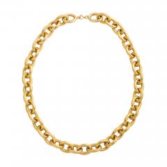 French Deco 18k Gold Link Necklace - 2162302