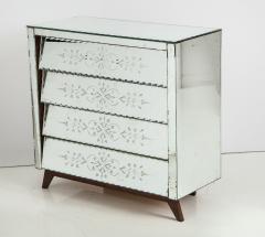 French Deco Mirrored Chest with Bevelled Decoration - 800868