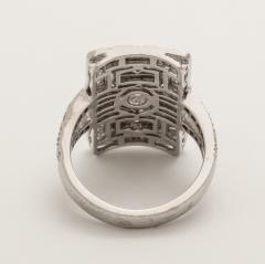 French Deco Style Platinum and Diamond Ring - 225343