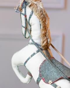 French Decorative Horse in Moleskin with Saddle and Harness 20th Century - 4381144