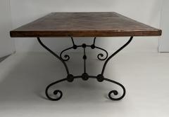 French Dining Table with Scrolled Steel Base - 4307045