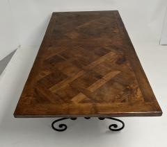 French Dining Table with Scrolled Steel Base - 4307049