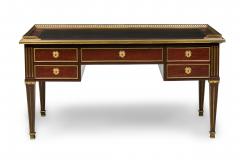 French Directoire Mahogany and Brass Inlaid Leather Top Desk - 4169250