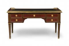 French Directoire Mahogany and Brass Inlaid Leather Top Desk - 4169254