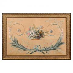 French Directoire Period Floral Painted Panel in Gilded Frame circa 1790 - 3422739