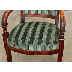 French Directoire Period Striped Velvet Fauteuil - 4688257