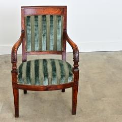 French Directoire Period Striped Velvet Fauteuil - 4688258
