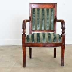 French Directoire Period Striped Velvet Fauteuil - 4688264