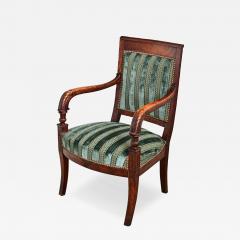 French Directoire Period Striped Velvet Fauteuil - 4705711