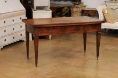 French Directoire Style 19th Century Walnut Table with Folding Top Tapered Legs - 3544440