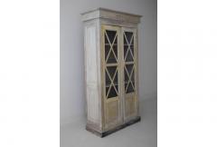 French Directoire Style Bookcase Cabinet With Chicken Wire Front - 631495