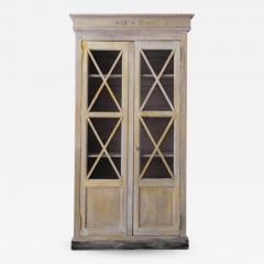 French Directoire Style Bookcase Cabinet With Chicken Wire Front - 651055