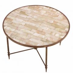 French Directoire Style Brass Coffee or End Table C 1950  - 4649299