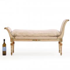French Directoire Style Painted Gilt Wood Diminutive Chaise Lounge C 1920 - 4770146