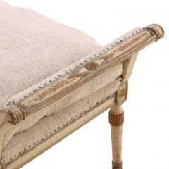 French Directoire Style Painted Gilt Wood Diminutive Chaise Lounge C 1920 - 4770147