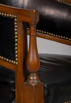 French Directoire Walnut Leather Desk Chair - 4307867