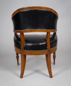 French Directoire Walnut Leather Desk Chair - 4307868